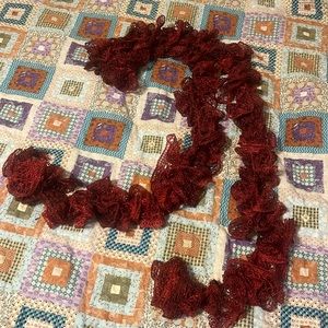 Sparkle red scarf- handmade